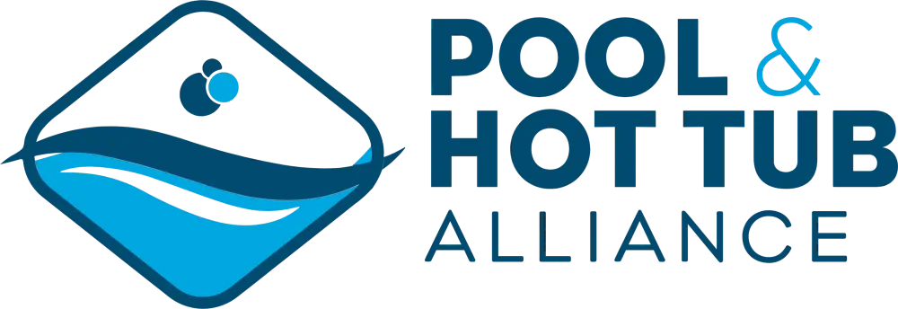 a blue logo with white text